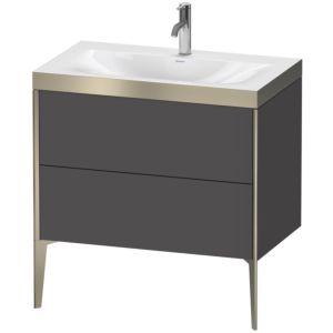 Duravit XViu Table de toilette XV4710OB149P 80x48cm, 2 2000 - out, Match2 trou de coulée, champagne mat, Cadres P, graphite mat