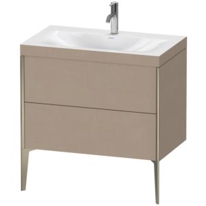 Duravit XViu Table de toilette XV4710OB175C 80x48cm, 2 2000 - out, Match2 trou de coulée, champagne mat, Cadres C, le lin