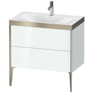 Duravit XViu Table de toilette XV4710OB185P 80x48cm, 2 2000 - out, match3 trou de coulée, champagne mat, Cadres P, blanc haute brillance