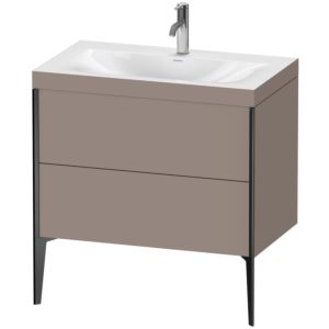 Duravit XViu Waschtisch-Unterschrank XV4710OB243C 80x48cm, 2 Auszüge, 1 Hahnloch, schwarz matt, Rahmen C, basalt matt
