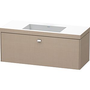 Duravit Brioso c-bonded vasque avec soubassement BR4603N1075, 120x48cm, Lin / chrome, sans trou pour robinet