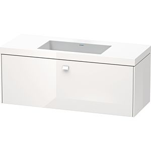 Duravit Brioso c-bonded vasque avec soubassement BR4603N2222, 120x48cm Blanc Brillant , sans trou pour robinetterie