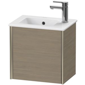 XViu Duravit vasque XV4024LB135 41x29x40cm, suspendu, champagne mat, charnière à gauche, chêne terra