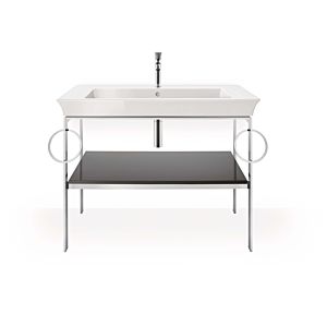 Duravit White Tulip console WT4547BH1H1 98.4 x Graphit high gloss floor standing metal 801 towel rail