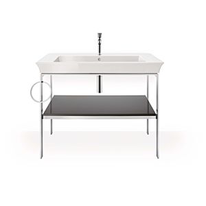Duravit White Tulip washbasin console WT4544LH1H1 98.4 x 45 cm, Graphit high-gloss, floor-standing, metal, 2000 towel rail on the left
