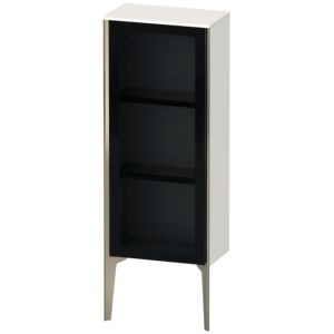 XViu Duravit haute XV1360RB185 40x24x89cm, porte vitrée, champagne mat, porte à droite, blanc brillant