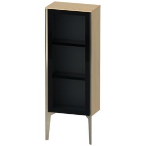 XViu Duravit haute XV1360RB171 40x24x89cm, porte vitrée, champagne mat, porte à droite, chêne méditerranéen