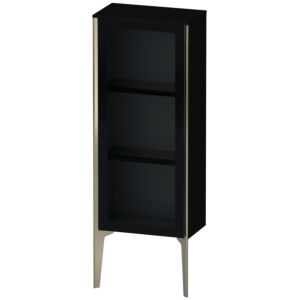 XViu Duravit haute XV1360RB140 40x24x89cm, porte vitrée, champagne mat, porte à droite, noir brillant