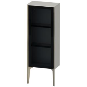 XViu Duravit 40x24x89cm de XV1360RB107 haute armoire, porte en verre, champagne mat, porte à droite, gris béton mat
