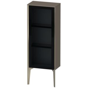 Duravit XViu Halbhochschrank XV1360LB189 40x24x89cm, Glastür, champagner matt, Tür links, flannel grey hochglanz