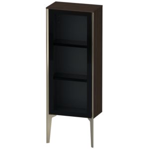 XViu Duravit haute XV1360LB169 40x24x89cm, porte vitrée, champagne mat, porte à gauche, noyer brossé