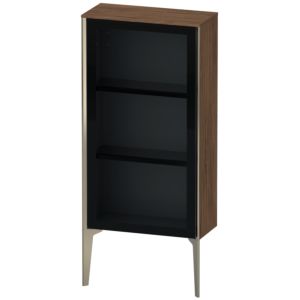 Duravit XViu Halbhochschrank XV1361LB121 50x24x89cm, Glastür, champagner matt, Tür links, nussbaum dunkel