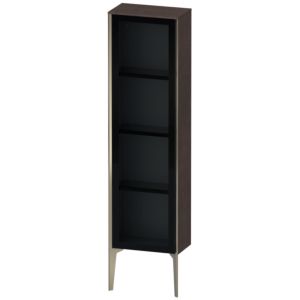 XViu Duravit high cabinet XV1365RB172 40x24x133cm, glass door, matt champagne, door on the right, brushed dark oak