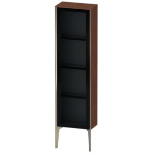XViu Duravit high cabinet XV1365RB113 40x24x133cm, glass door, matt champagne, door on the right, American walnut