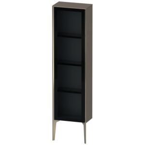 Duravit XViu Halbhochschrank XV1365LB189 40x24x133cm, Glastür, champagner matt, Tür links, flannel grey hochglanz