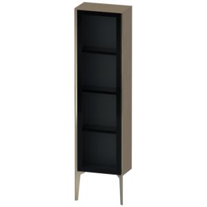 XViu Duravit high cabinet XV1365RB135 40x24x133cm, glass door, matt champagne, door on the right, terra oak