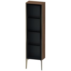 XViu Duravit high cabinet XV1365LB121 40x24x133cm, glass door, matt champagne, door on the left, dark walnut