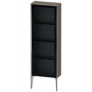 XViu Duravit high cabinet XV1366LB190 50x24x133cm, glass door, matt champagne, door on the left, flannel gray silk matt