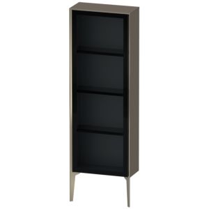 XViu Duravit high cabinet XV1366LB189 50x24x133cm, glass door, matt champagne, door on the left, flannel gray high gloss