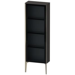 Duravit XViu Halbhochschrank XV1366LB180 50x24x133cm, Glastür, champagner matt, Tür links, graphit supermatt