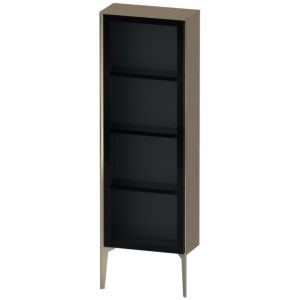Duravit XViu Halbhochschrank XV1366LB135 50x24x133cm, Glastür, champagner matt, Tür links, Eiche terra