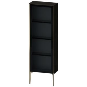 XViu Duravit high cabinet XV1366LB116 50x24x133cm, glass door, matt champagne, door on the left, Eiche schwarz