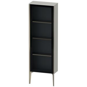 Duravit XViu Halbhochschrank XV1366LB107 50x24x133cm, Glastür, champagner matt, Tür links, betongrau matt