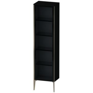 Duravit XViu Hochschrank XV1376LB140 50x36x177cm, Glastür, champagner matt, Tür links, schwarz hochglanz
