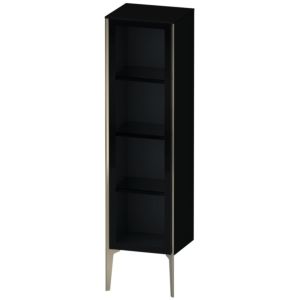 XViu Duravit haute XV1367LB140 40x36x133cm, porte vitrée, champagne mat, porte à gauche, noir brillant