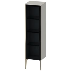 XViu Duravit 40x36x133cm de XV1367RB107 haute armoire, porte en verre, champagne mat, porte à droite, gris béton mat