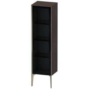 XViu Duravit high cabinet XV1367RB172 40x36x133cm, glass door, matt champagne, door on the right, brushed dark oak