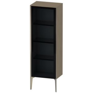 Duravit XViu Halbhochschrank XV1368LB135 50x36x133cm, Glastür, champagner matt, Tür links, Eiche terra