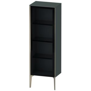 XViu Duravit 50x36x133cm de XV1368LB138 haute armoire, porte en verre, champagne mat, porte à gauche, dolomiti gris brillant haute