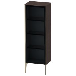 XViu Duravit high cabinet XV1368LB172 50x36x133cm, glass door, matt champagne, door on the left, brushed dark oak