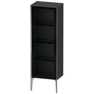 XViu Duravit high cabinet XV1368RB180 50x36x133cm, glass door, matt champagne, door on the right, graphite supermatt