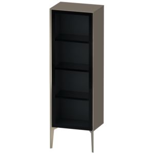 XViu Duravit 50x36x133cm de XV1368LB190 haute armoire, porte en verre, champagne mat, porte à gauche, gris mat flanelle soie
