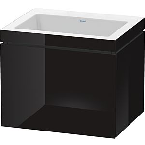 Duravit L-Cube Waschtisch-Unterschrank LC6916N4040 60 x 48 cm, ohne Hahnloch, schwarz hochglanz, 1 Auszug