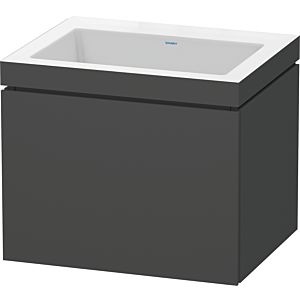 L-Cube Duravit vasque LC6916N4949 60 x 48 cm, sans trou pour robinet, graphite mat, coulissant 2000