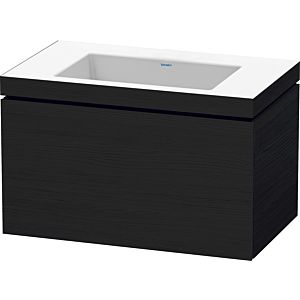 Duravit L-Cube meuble sous-vasque LC6917N1616 80 x 48 cm, sans trou pour robinetterie, Eiche schwarz , 2000 coulissant