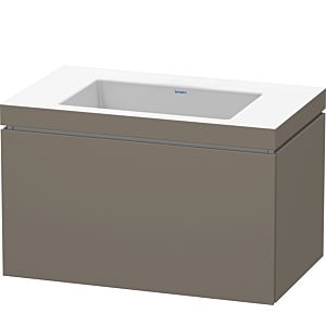 Duravit L-Cube vanity unit LC6917N9090 80 x 48 cm, without tap hole, flannel gray silk matt, 2000 pull-out