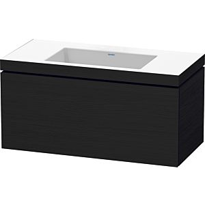 Duravit L-Cube Waschtisch-Unterschrank LC6918N1616 100 x 48 cm, ohne Hahnloch, Eiche schwarz, 1 Auszug