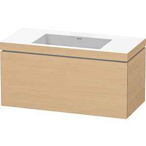 Duravit L-Cube Waschtisch-Unterschrank LC6918N3030 100 x 48 cm, ohne Hahnloch, Eiche natur, 1 Auszug