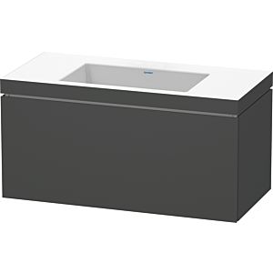 Duravit L-Cube Waschtisch-Unterschrank LC6918N4949 100 x 48 cm, ohne Hahnloch, graphit matt, 1 Auszug