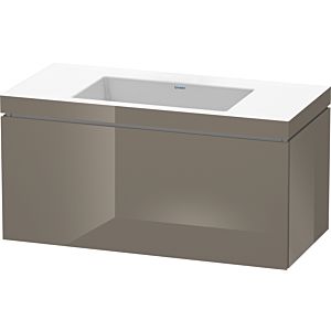 Duravit L-Cube Waschtisch-Unterschrank LC6918N8989 100 x 48 cm, ohne Hahnloch, flannel grey hochglanz, 1 Auszug