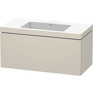 L-Cube Duravit vasque LC6918N9191 100 x 48 cm, sans trou pour robinetterie, taupe mat, coulissant 2000