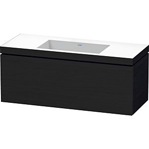 Duravit L-Cube Waschtisch-Unterschrank LC6919N1616 120 x 48 cm, ohne Hahnloch, Eiche schwarz, 1 Auszug