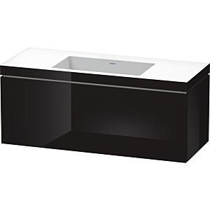 Duravit L-Cube Waschtisch-Unterschrank LC6919N4040 120 x 48 cm, ohne Hahnloch, schwarz hochglanz, 1 Auszug