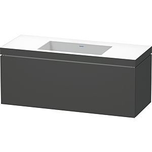 Duravit L-Cube Waschtisch-Unterschrank LC6919N4949 120 x 48 cm, ohne Hahnloch, graphit matt, 1 Auszug