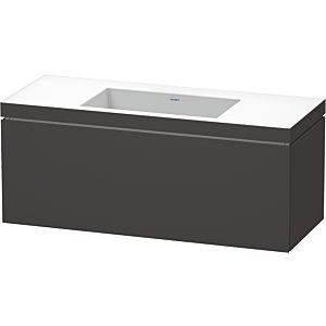 Duravit L-Cube vanity unit LC6919N8080 120 x 48 cm, without tap hole, graphite super matt, 2000 pull-out