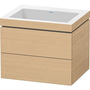 Duravit L-Cube Waschtisch-Unterschrank LC6926N3030 60 x 48 cm, ohne Hahnloch, Eiche natur, 2 Schubkästen